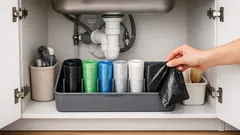 Rolované pytle na odpad: jednoduchý trik, jak mít ve skříňce pořádek bez nervů