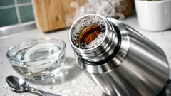 Jak vyčistit nerezovou láhev od čaje bez kartáče: stačí perkarbonát sodný